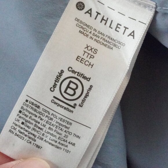 Athleta Oversized Poplin Top Womens XXS Blue Preppy Casual - Picture 7 of 12